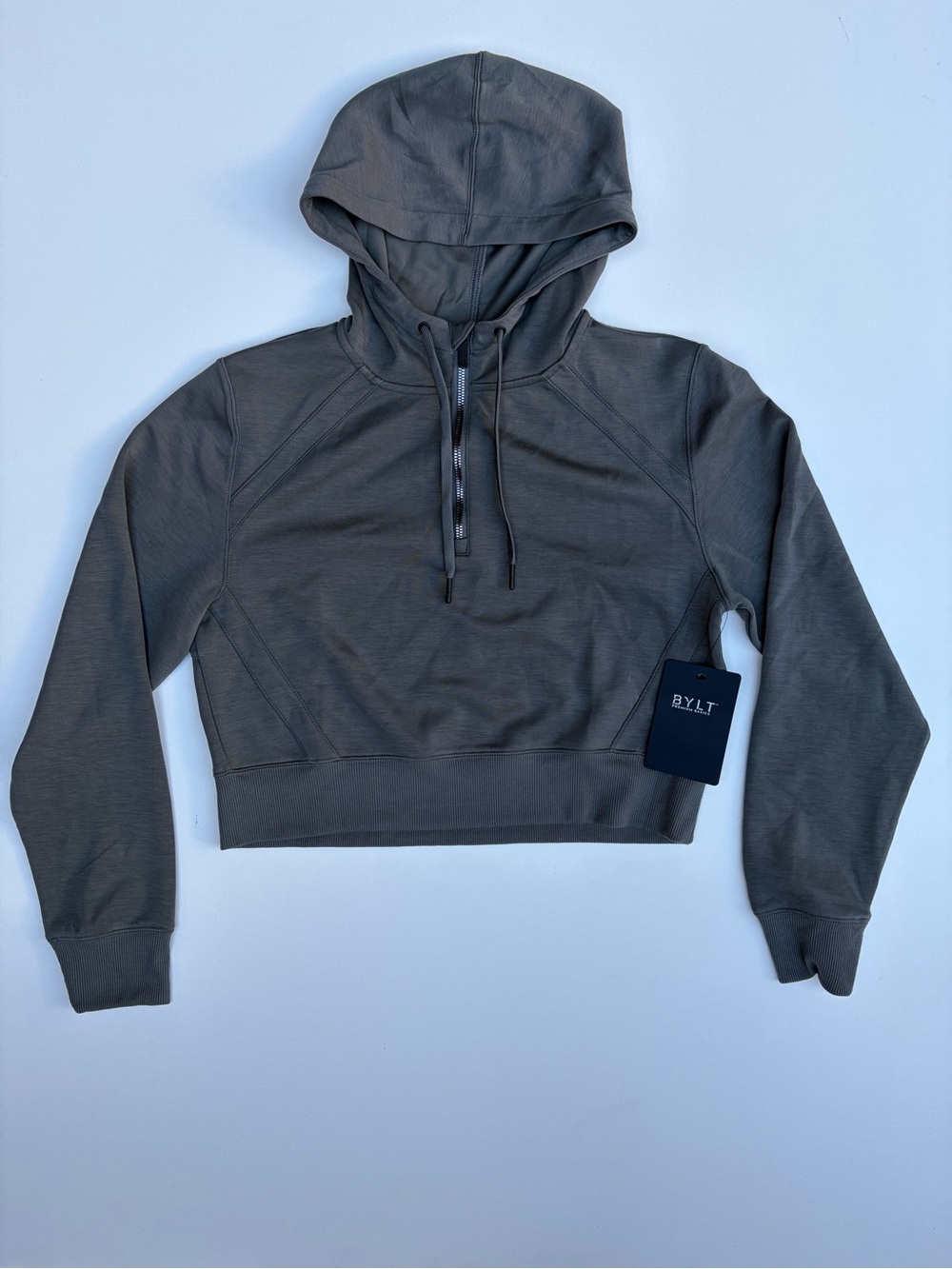 BYLT Basics Cropped Hooded Jacket - Gray